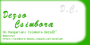 dezso csimbora business card